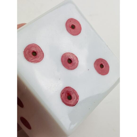 Large Dice Salt Pepper Shaker Set Made In Japan Red Dots Statement Piece Casino - Picture 7 of 10